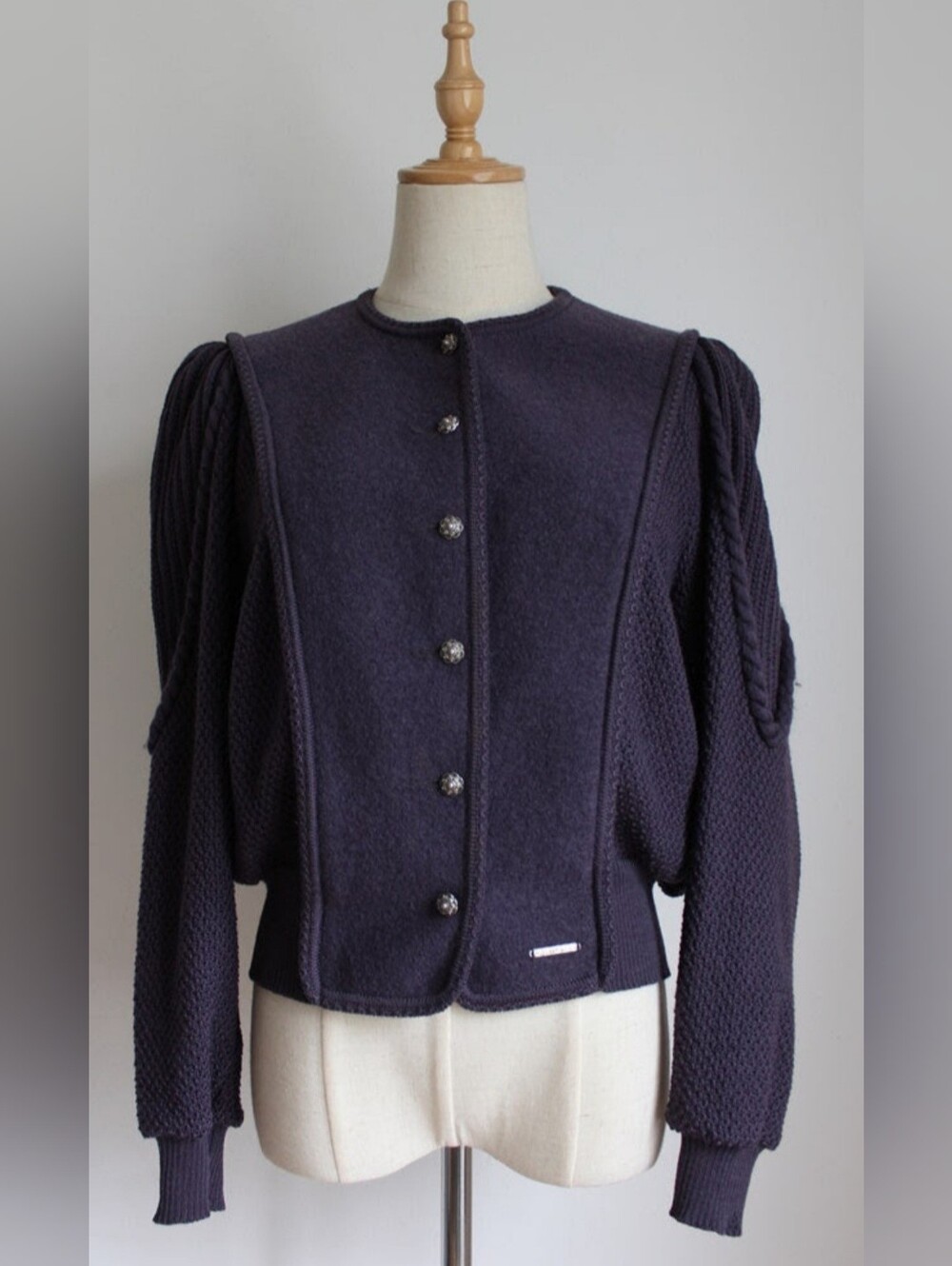 Geiger 100% Pure Boiled Wool  Women's Navy Blue Button-Front Jacket AU42/US S
